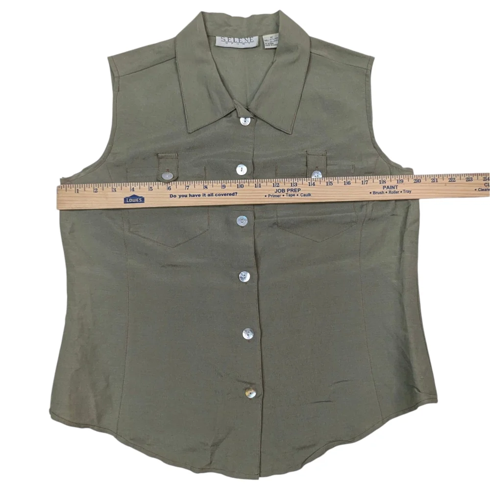 Women's Olive Sleeveless Jumpsuit - Picture 12 of 16